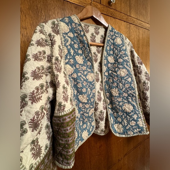 Quilted Cotton Jacket Reversible with Pockets Large - Picture 2 of 7